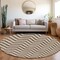 Homeroots 8' Brown And Beige Round Chevron Washable Indoor Outdoor Area Rug 595303 - alternate 6