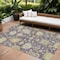 Homeroots 9' X 12' Eggplant Beige And Green Floral Washable Indoor Outdoor Area Rug 605203 - alternate 1