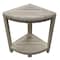 Homeroots 17" White Teak Corner Shower Bench 376705 - alternate 1