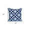 Homeroots 20" Blue and White Geometric Cotton Throw Pillow 529283 - alternate 3
