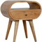 Homeroots 21" Oak Solid Wood Oval One Drawer Nightstand 722571 - alternate 3
