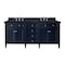 James Martin Vanities Brittany 72" Double Vanity, Victory Blue, w/ 3 CM Phantome Eclos Top 650-V72-VBL-3PHT - alternate 1