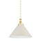 Hudson Valley Lighting Painted No. 2 Pendant in Aged Brass/Off-White by Mark D. Sikes MDS352L-AGB/OW - alternate 1