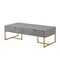 Homeroots 46" Gray And Gold Stainless Steel Coffee Table With Two Drawers 543872 - alternate 8