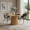 Homeroots 46" Brown Solid Wood Pedestal Base Round Top Dining Table 721020 - alternate 3