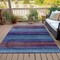 Homeroots 9' X 12' Blue Purple And Taupe Striped Washable Indoor Outdoor Area Rug 631207 - alternate 5