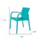 Homeroots Set of Two Turquoise Heavy Duty Plastic Outdoor Stacking Dining Chairs, 2PK 565196 - alternate 6