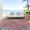 Homeroots 8' Terra Cotta And Salmon Round Aztec Washable Indoor Outdoor Area Rug 615580 - alternate 5