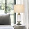 Homeroots 31" Clear Metal Table Lamp With White Empire Shade 524713 - alternate 3