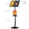 M&T Displays Black 18 x 22 Inch Pedestal Sign Holder with Clear Brochure Holder Menu Board Floor Standing UCUMBB1512X9002 - alternate 4