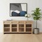 Homeroots 80in Light Brown Solid Wood Three Drawer Sideboard Soft Close with Four Glass Doors 611025 - alternate 5