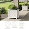 Pure Garden Lattice Design Outdoor Planter Box 15.5" Square 16.5" Tall White Decorative Plant Pots, 2PK 50-LG1359-2 - alternate 6