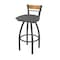Holland Bar Stool Co Revelle 30in Swivel Bar Stool with Pewter Finish, Medium Back and Graph Coal Seat 881 - alternate 1