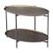 Homeroots 26" Antiqued Bronze and Black Steel Oval Two Tier Coffee Table 556717 - alternate 5