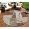 Homeroots 8' Brown And Ivory Round Geometric Washable Indoor Outdoor Area Rug 612565 - alternate 8