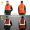 Protectx Winter Safety Vest, Class 2 High Visibility with Pockets, Orange ST-WV300D-ORBK-L - alternate 8