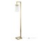 Homeroots 67" Brass Reading Floor Lamp With Clear Seeded Glass Drum Shade 523399 - alternate 6