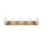 Jonathan Y Irving 36" 5-Light Seeded Glass/Iron Modern Contemporary LED Vanity Light, Brass Gold JYL7620D - alternate 8
