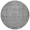 Homeroots 8' Gray Round Oriental Washable Indoor Outdoor Area Rug 607544 - alternate 6