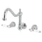 Kingston Brass Two-Handle Wall Mount Tub Faucet, Polished Chrome KS1021BPL - alternate 1