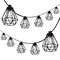 Jonathan Y 10-Light Indoor/Outdoor 10 ft. Contemporary Transitional LED G40 Diamond Cage String Lights, Black JYL8705A - alternate 1