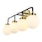 Jonathan Y Caleb 30.75" 4-Light Contemporary Transitional Iron/Glass LED Vanity Light, Brass Gold/Black JYL9554B - alternate 10