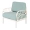Homeroots 31" White Heavy Duty Plastic Outdoor Armchair With Sea Green Cushion 565279 - alternate 1