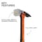 Klein Tools Milled Face Vibration-Reducing Hammer, 22-Ounce H81022 - alternate 5