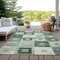 Homeroots 5' X 8' Green And Ivory Geometric Washable Indoor Outdoor Area Rug 605032 - alternate 5
