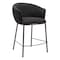 Homeroots 26" Black and Bronze Shearling and Steel Counter Height Bar Chair 555755 - alternate 6