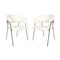 Manhattan Comfort Slate Contemporary Modern Vegan Leather Metal Armchair in Ivory - Set of 2 DC1531-3 - alternate 1