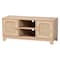 Baxton Studio Elsbeth Mid-Century Modern Light Brown Finished Wood and Natural Rattan 2-Door TV Stand 226-12952-ZORO - alternate 1