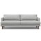 Homeroots 90" Gray Fabric Sofa With Brown Legs 640969 - alternate 1