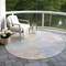 Homeroots 8' Sky Blue Beige And Gold Round Abstract Washable Indoor Outdoor Area Rug 618552 - alternate 7