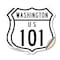 Signmission Washington Route Marker Shield Sign Us 1, 6 inch X 6 inch, Vinyl Decal, 2PK SHI-D-2PACK-6-475 - alternate 1