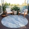 Homeroots 8' Denim Blue And Sky Blue Round Abstract Washable Indoor Outdoor Area Rug 582982 - alternate 5