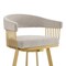 Homeroots 30" Taupe and Gold Fabric and Stainless Steel Low Back Bar Height Swivel Bar Chair 569147 - alternate 7