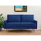 Homeroots 69" Blue Velvet Sofa With Dark Brown Legs 543714 - alternate 7