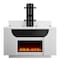 Homeroots 76" White Ribbed Wood Electric Storage Cabinet TV Fireplace With LED And Speaker 643645 - alternate 7