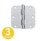 Global Door Controls 5 in. x 4.5 in. Commercial Full Mortise Square Corner Door Hinge with Fixed Pin - Pack of 3 CPH5045BB-26D-3 - alternate 1