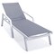 Leisuremod Marlin Patio Chaise Lounge Chair with Armrests in White Aluminum Frame, Dark Grey, 2PK MLAW-77DGR2 - alternate 9