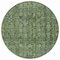 Homeroots 8' Artichoke Green And Black Round Damask Washable Indoor Outdoor Area Rug 605093 - alternate 9