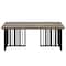 Homeroots 47" Oak and Black Wood And Metal Distressed Frame Coffee Table 572272 - alternate 7
