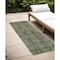 Homeroots 8' Runner Moss Green and Gray Oriental Washable Non Skid Indoor Outdoor Runner Rug 563809 - alternate 1