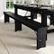 Flash Furniture HERCULES 8FT x 12in Black Wash Antique Solid Pine Farmhouse Folding Bench w/Foldable Locking Legs XA-B-96X12-L-BW-GG - alternate 9