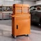 Homeroots Set of Two Orange Multi-Tier Steel Rolling Cabinet With Lid, 2PK 714592 - alternate 7