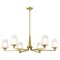 Nuvo Lune, 6 Light Chandelier, Vintage Brass Finish, Etched White Glass 60/8236 - alternate 5