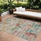 Homeroots 10' X 14' Terra Cotta Green And Brown Striped Washable Indoor Outdoor Area Rug 603526 - alternate 1