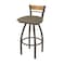 Holland Bar Stool Co Revelle 30in Swivel Bar Stool with Bronze Finish, Medium Back and Graph Cork Seat 881 - alternate 1