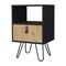 Homeroots 30" Black And Natural Wood One Drawer Nightstand 553690 - alternate 9